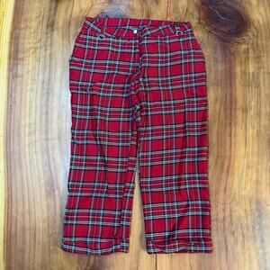 Vintage Y2K Switchblade Stiletto Women's pants 7 Plaid Got Punk Crop Capri KK2